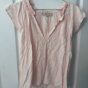 Loft pink beaded shirt